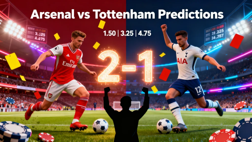 Arsenal vs Tottenham Correct Score & Cards Predictions for Confident Punters
